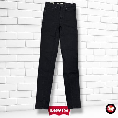 **HOY** Pantalón MILE HIGH SKINNY LEVI’S color Negro Talla S/M (W27)