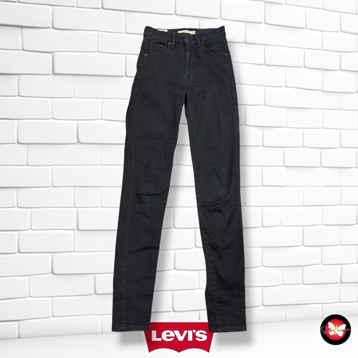 **HOY** Pantalón MILE HIGH SUPER SKINNY LEVI’S color Negro Talla XS (W24)