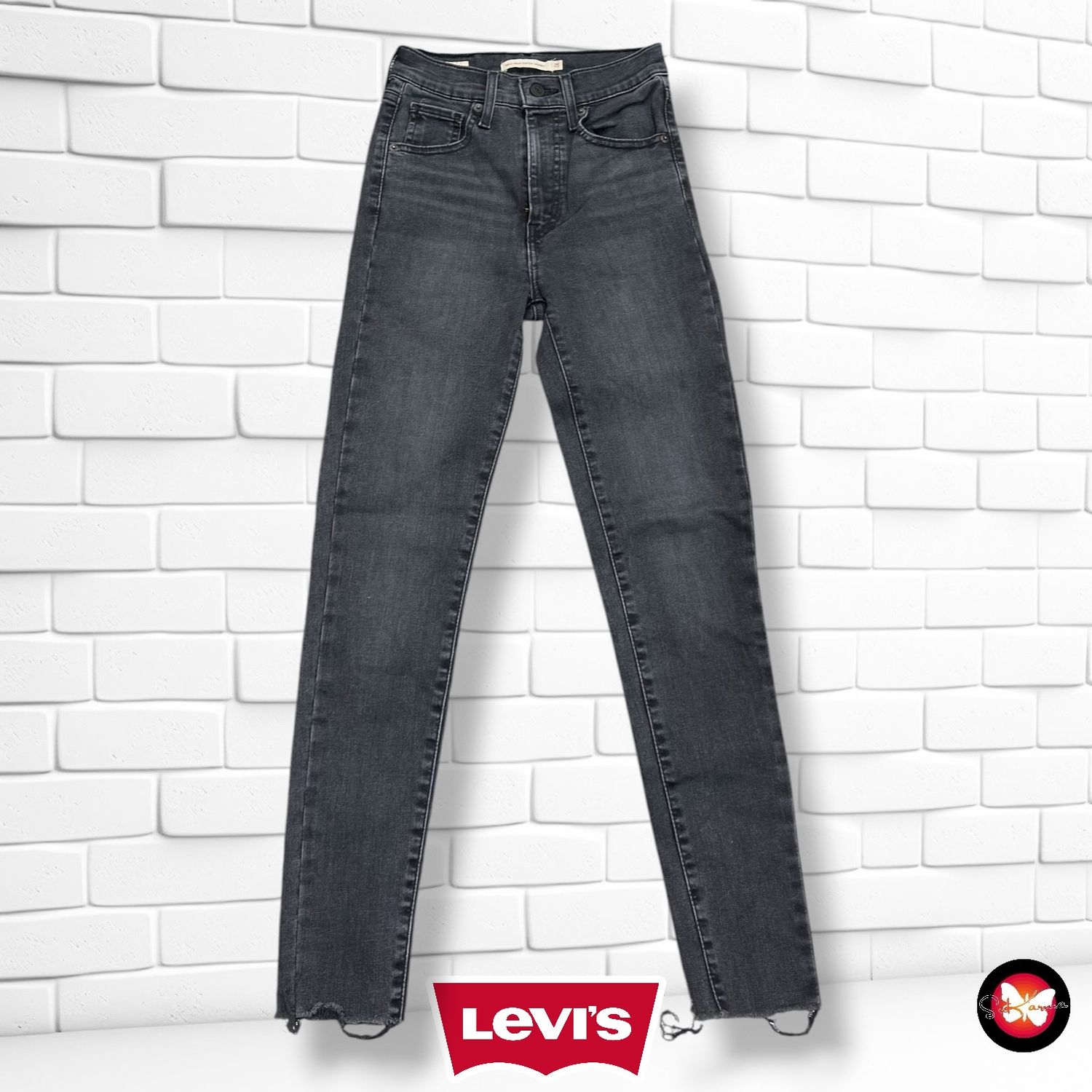 **HOY** Pantalón MILE HIGH SUPER SKINNY LEVI’S color Negro vaquero Talla XS (W25)