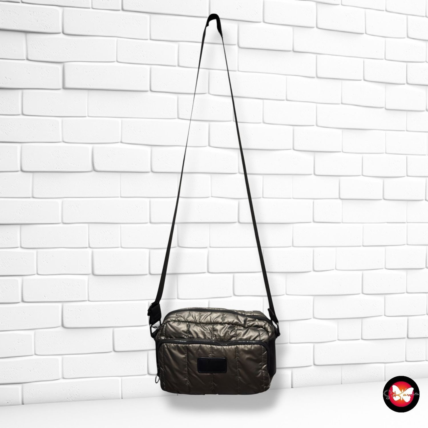 **HOY** Bolso bandolera de tela  color Plateado Talla PEQUEÑO