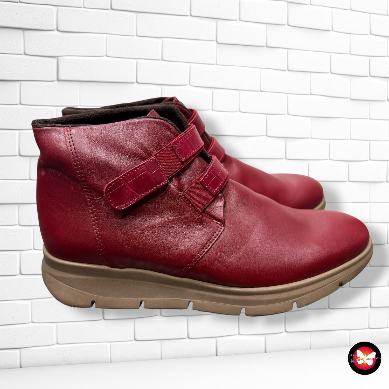 **HOY** Botines de piel  color Rojo Talla Calzado 40
