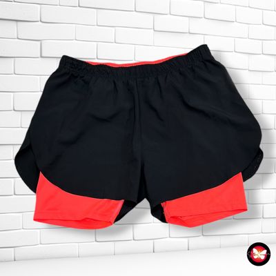 **HOY** Short deportivo con mallitas ROLY color Negro y naranja Talla XL