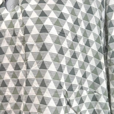 **HOY** Blusa de media manga SEIDEL color Blanco, gris y verde Talla 46