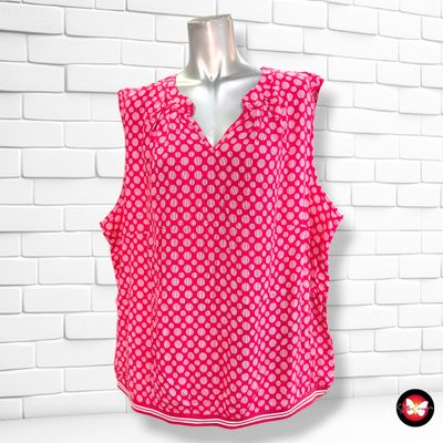 **HOY** Blusa sin mangas LAURA TORELLU color Magenta y blanco Talla XL