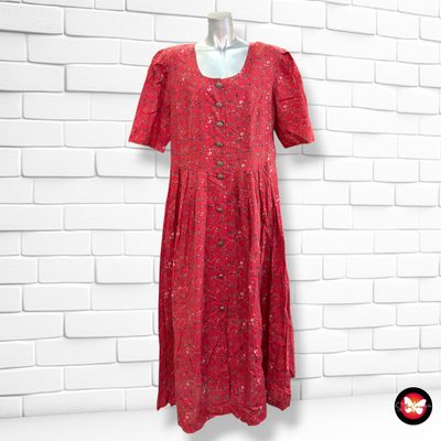 **HOY** Vestido largo de florecitas PETRESSA color Rojo y varios Talla 46