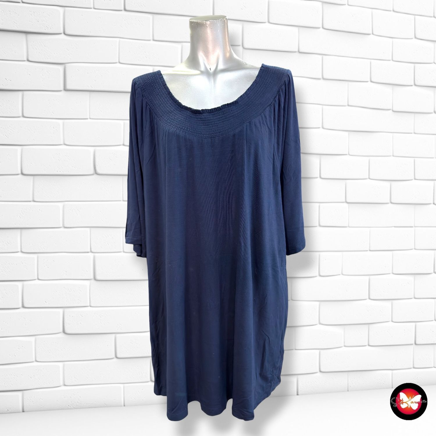 **HOY** MAXI Camiseta escote barco con aberturas en brazos color Azul marino Talla 4XL