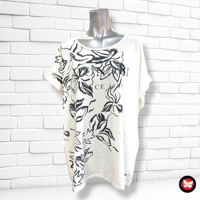**HOY** Camiseta de manga corta con estampado MONARI color Blanco y azul marino Talla 46 (grande)