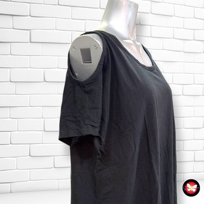 **HOY** MAXI Camiseta de manga corta con hombros descubiertos BPC color Negro Talla 44/46