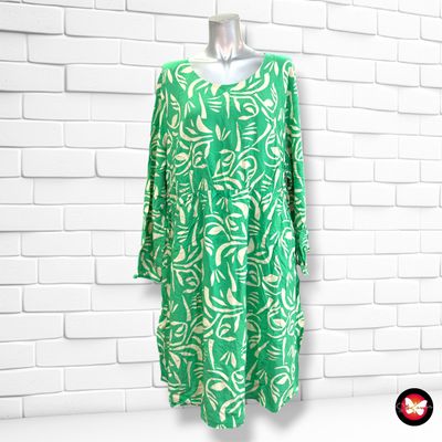 **HOY** Vestido blusón UP2FASHION color Verde y crema Talla 52/54 (pequeña)