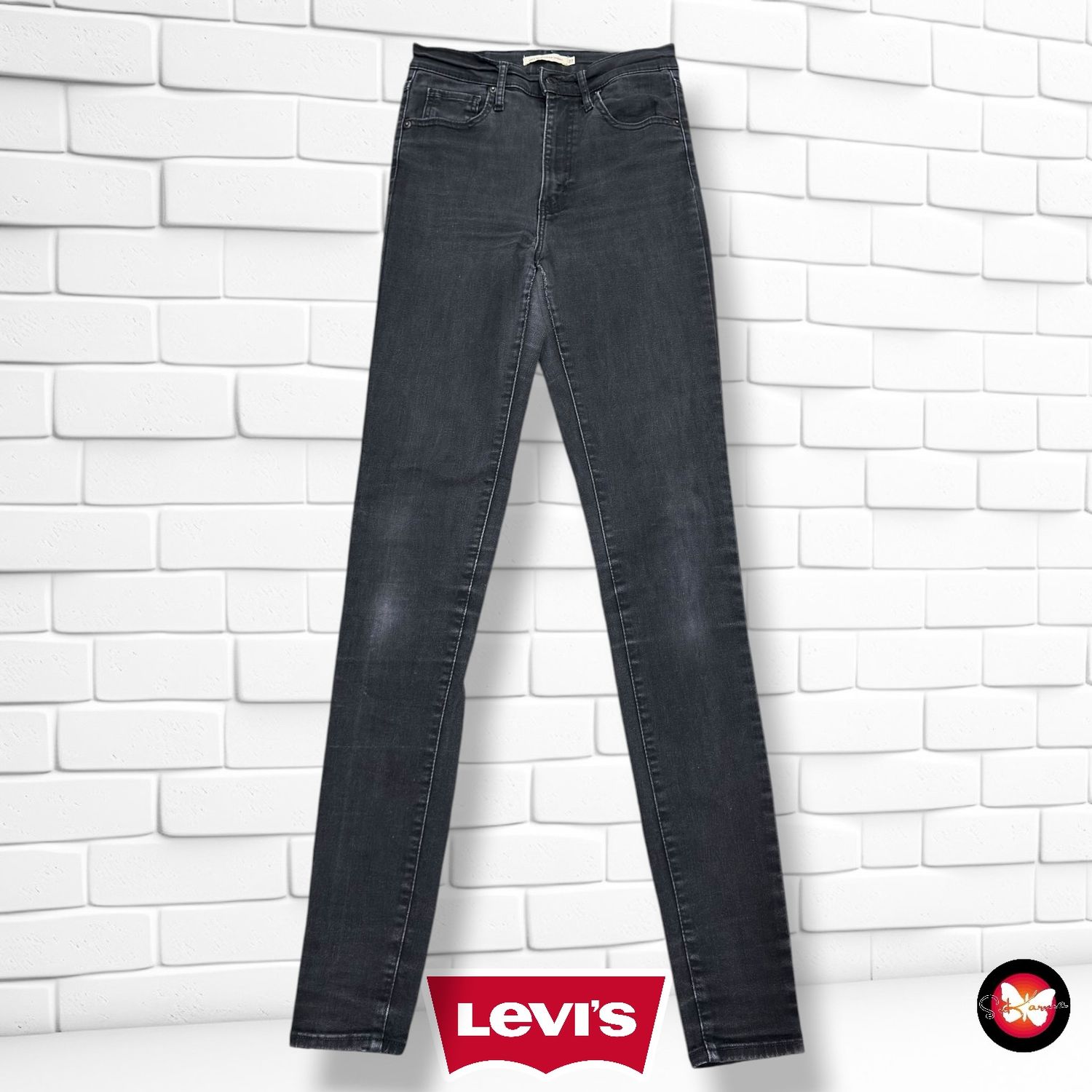 **HOY** Pantalón MILE HIGH SUPER SKINNY LEVI’S color Negro vaquero Talla S/M (W27)