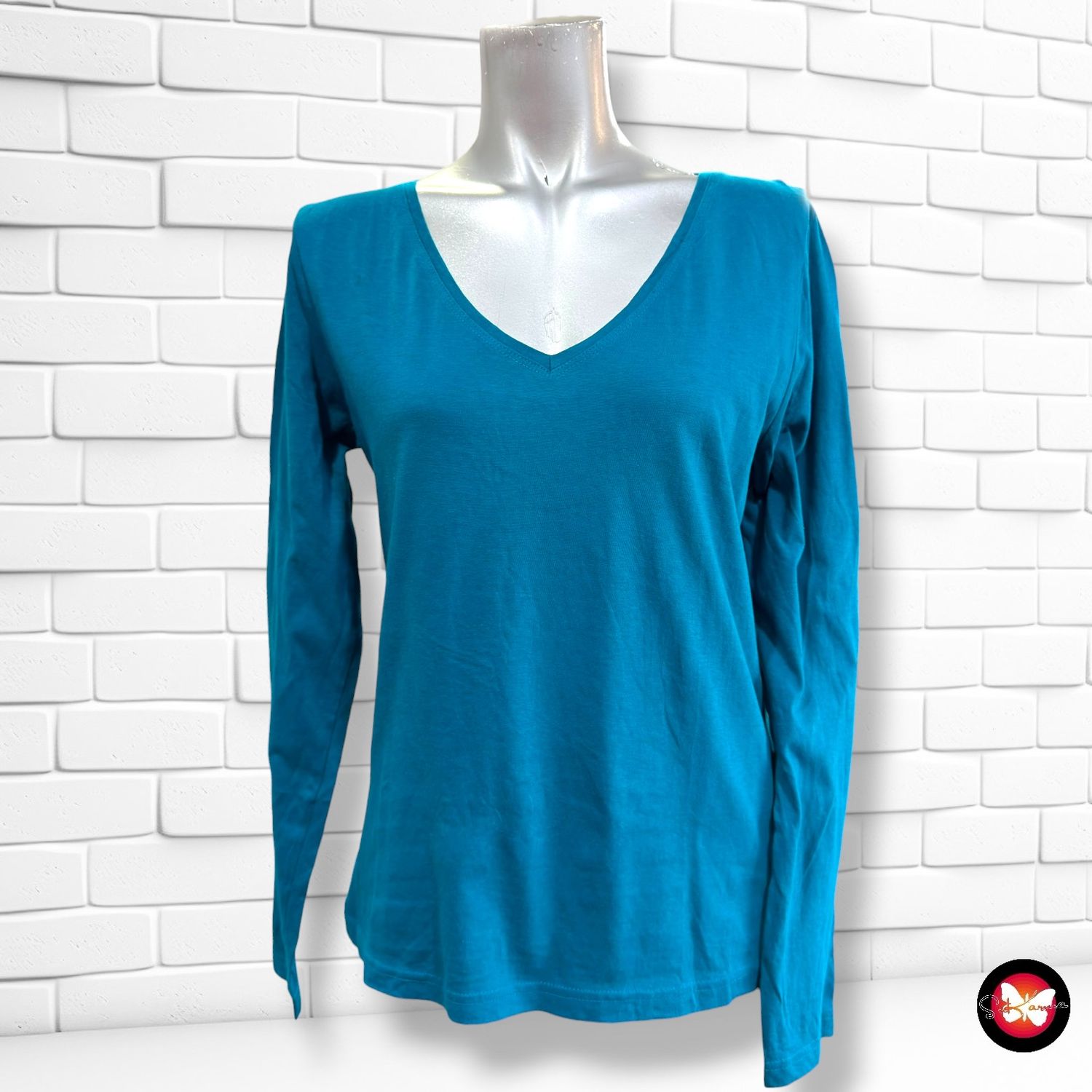 **HOY** Camiseta de manga larga TISSAIA color Turquesa Talla 38/40 (pequeña)