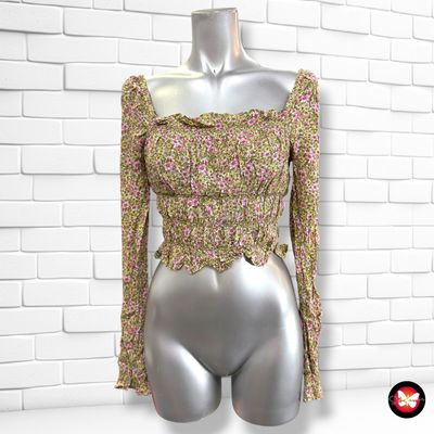 **HOY** Crop top escote barco de florecitas H&M color Varios Talla XS