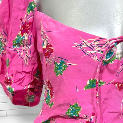 **HOY** Crop top escote barco de flores ZARA color Rosa y varios Talla S