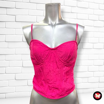 **HOY** Crop top tipo corsé acolchado BERSHKA color Fucsia Talla S