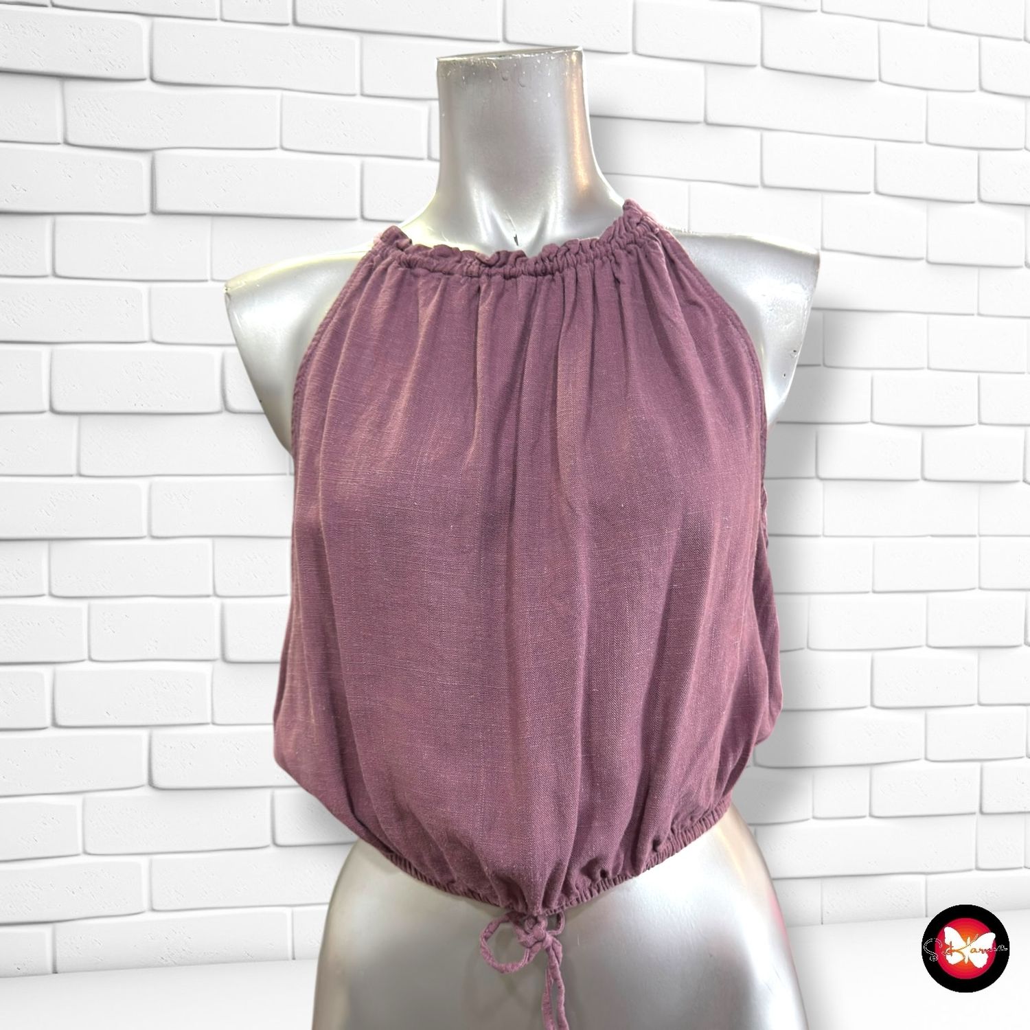 **HOY** Crop top halter PULL&amp;BEAR color Uva Talla M