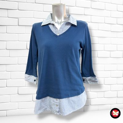 **HOY** Camiseta de media manga con cuello de camisa DANDARA color Azul Talla S