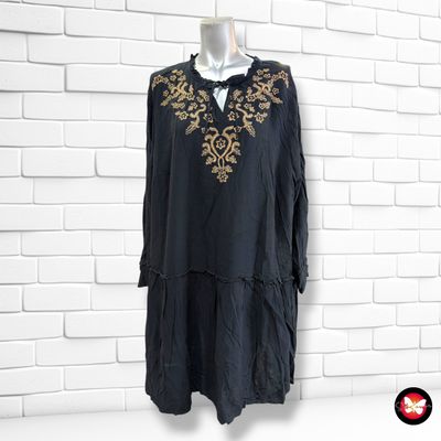 **HOY** Vestido blusón con bordados SARA INDHOLM color Negro Talla 50