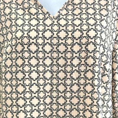 **HOY** Vestido blusón de manga larga SHEIN color Beige y negro Talla L