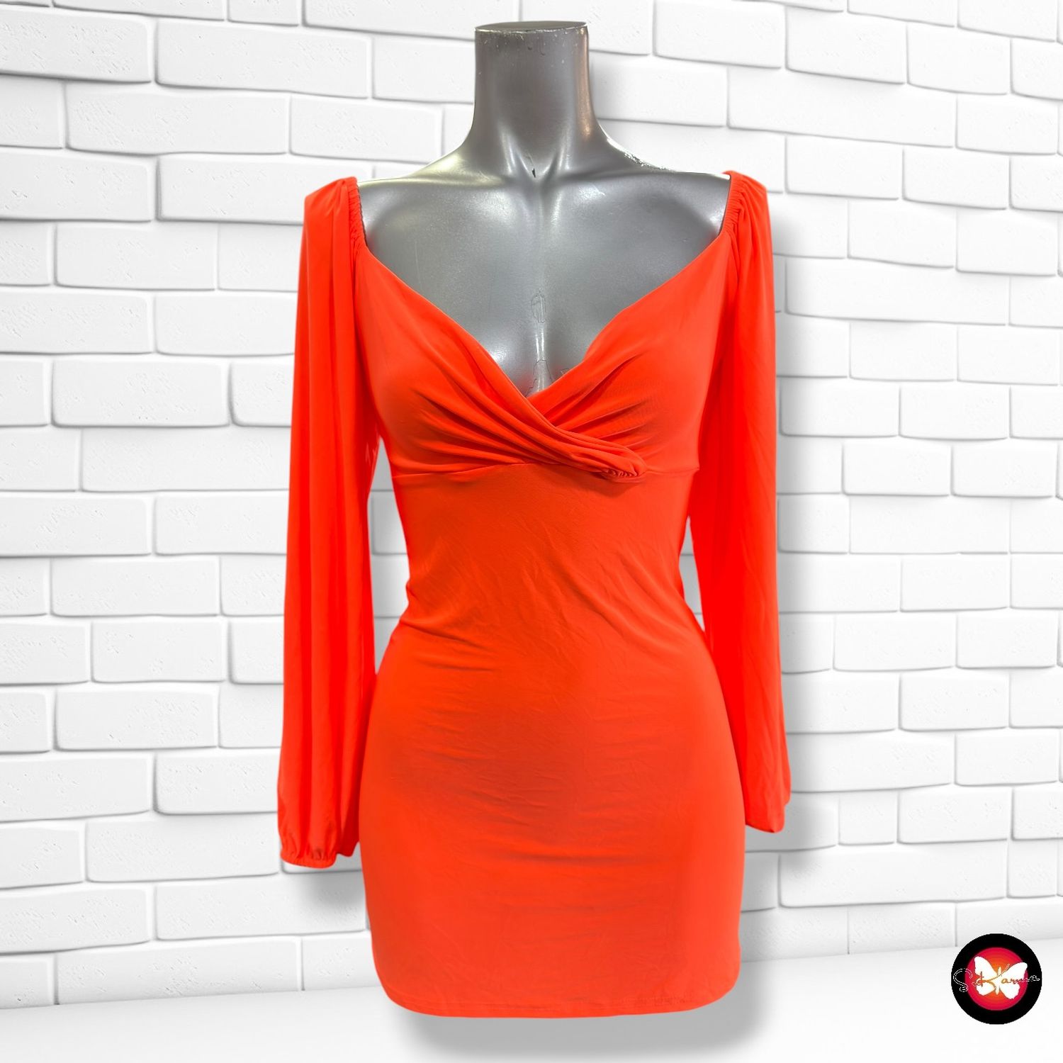 **HOY** Vestido escote barco FEMME LUXE color Naranja Talla S