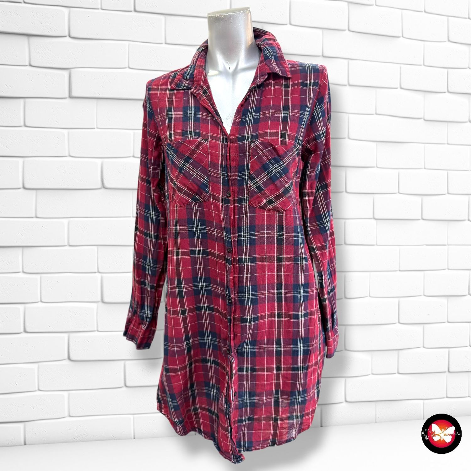 **HOY** Camisola de cuadros JENNYFER color Rojo y azul marino Talla S