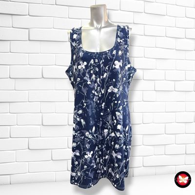 **HOY** Vestido básico  color Azul y blanco Talla XL