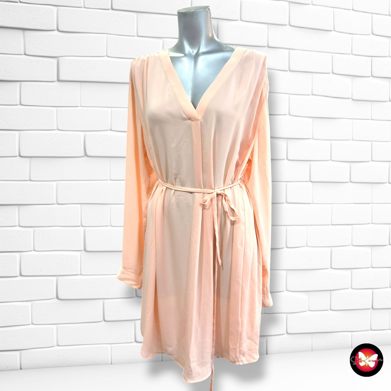 **HOY** Vestido blusón traslúcido MAMÁ · H&amp;M color Salmón Talla L