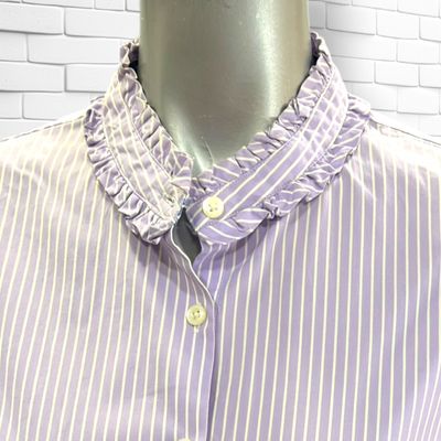**HOY** Camisa de manga larga de rayitas TOMMY HILFIGER color Lila y blanco Talla 40 (10USA)