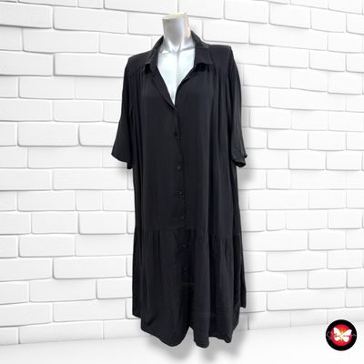 **HOY** Vestido camisero de manga corta JANINA color Negro Talla 48