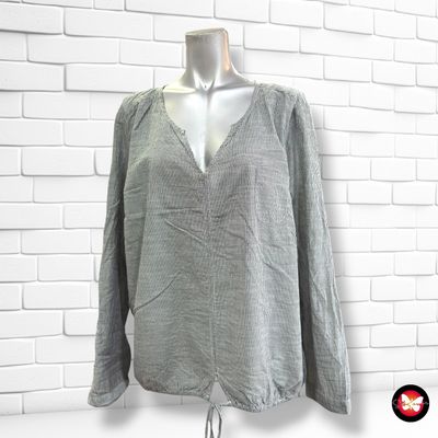 **HOY** Blusa de manga larga de rayitas MY BLUE by TCHIBO color Gris y blanco Talla 48