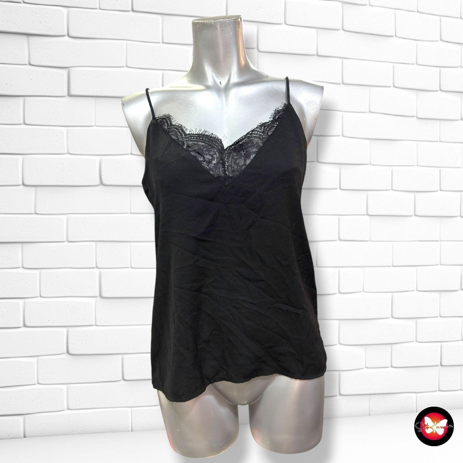 Blusa lencera ONLY color Negro Talla 34
