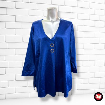 **HOY** Blusa satinada CREATION L color Azul Talla 46