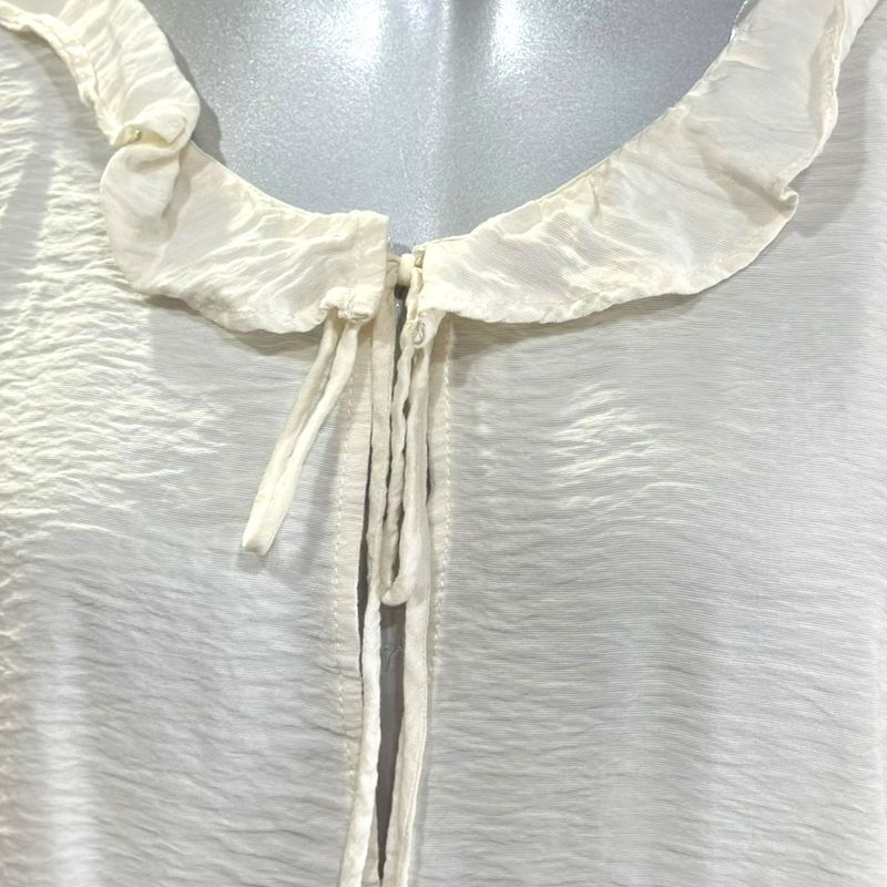 Blusa de manga larga estilo romántico BONPRIX color Crema Talla 48