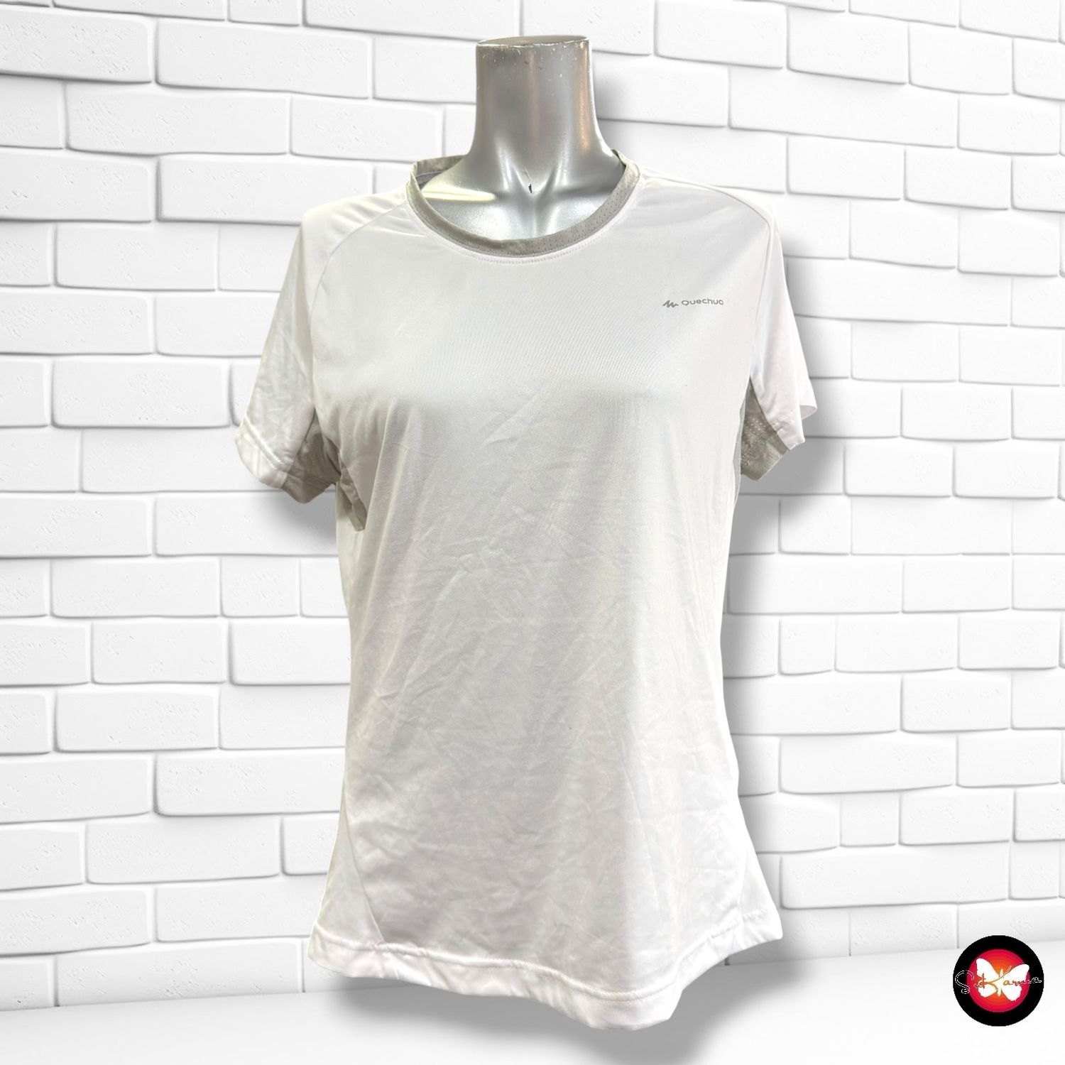 **HOY** Camiseta deportiva QUECHUA color Blanco y gris Talla S/M