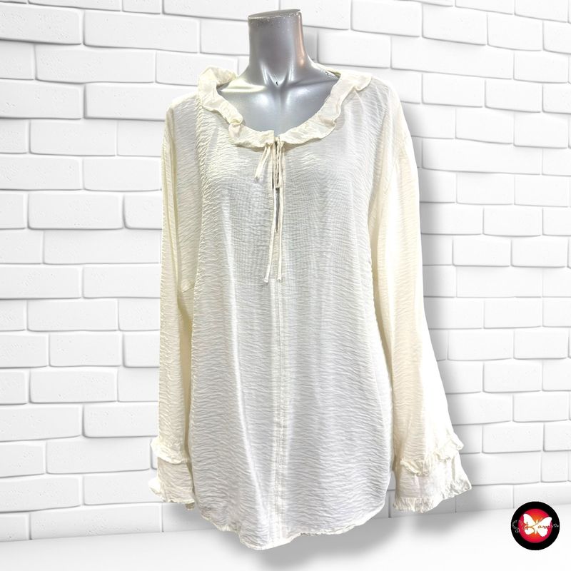 **HOY** Blusa de manga larga estilo romántico BONPRIX color Crema Talla 48