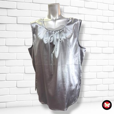 **HOY** Blusa satinada sin mangas color Gris Talla 48