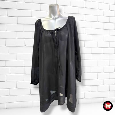 **HOY** Blusón traslúcido OKAY color Negro Talla 4XL