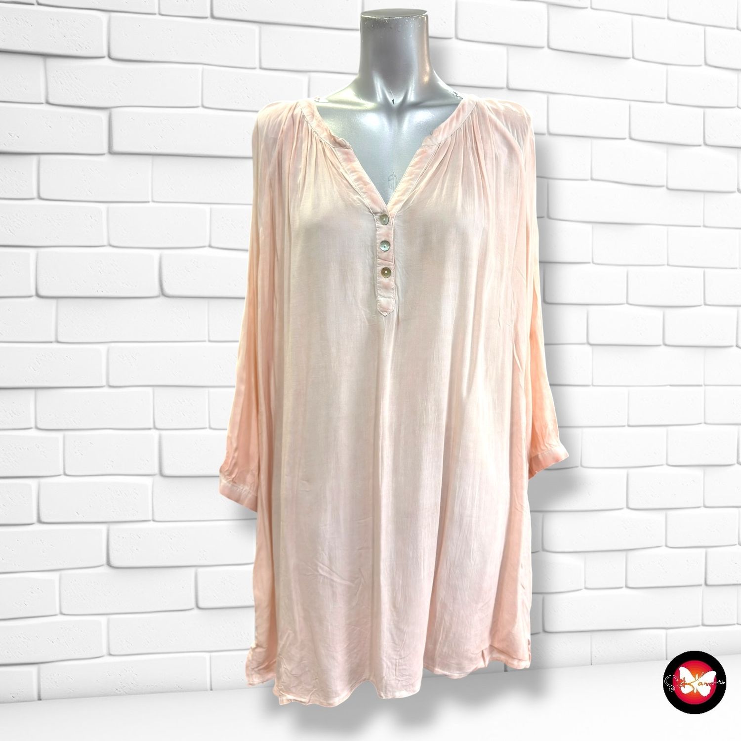 **HOY** Blusa de media manga  JANINA color Rosa Talla 52