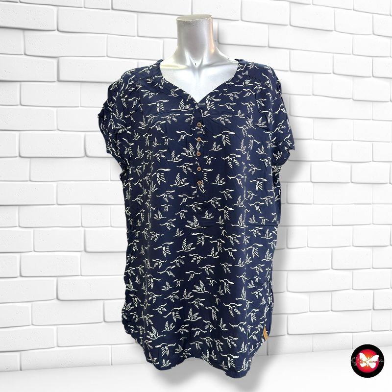 **HOY** Blusa de manga corta estampada GINA color Azul marino y blanco Talla XXL