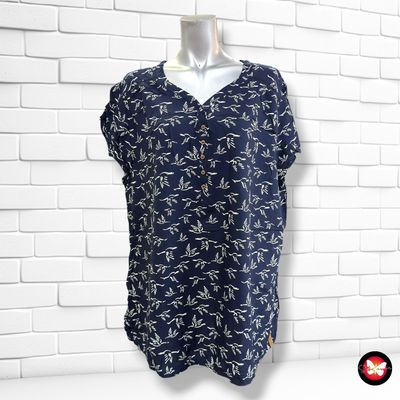 **HOY** Blusa de manga corta estampada GINA color Azul marino y blanco Talla XXL