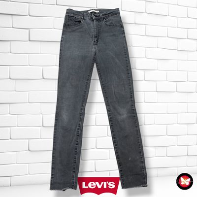 **HOY** Pantalón MILE HIGH RISE SKINNY (mancha) LEVI’S color Gris Talla S/M (W27) (pequeña)