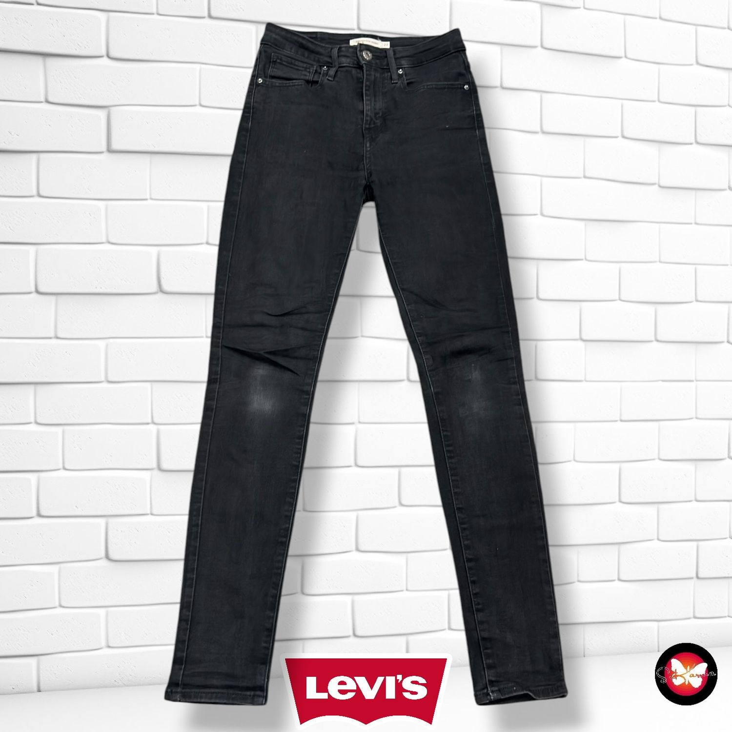 Pantalón 721 HIGH RISE SKINNY LEVI’S color Negro vaquero Talla S/M (W27)
