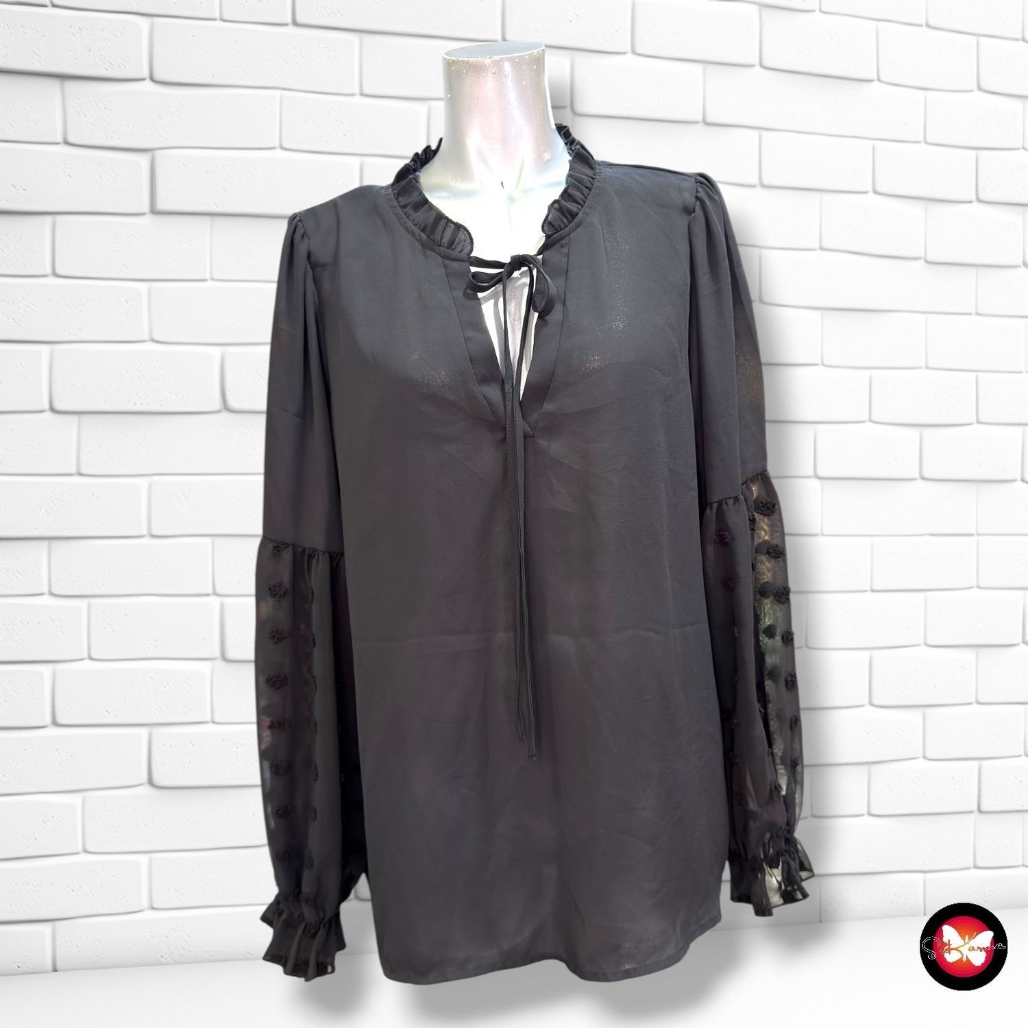 **HOY** Blusa de manga larga SHEIN color Negro Talla L