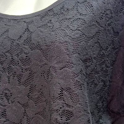 **HOY** Camiseta de manga corta con encaje LAURA TORELLI color Negro Talla L (grande)