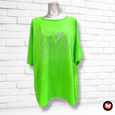 **HOY** Blusa de manga corta con brillo  color Verde Talla ÚNICA GRANDE