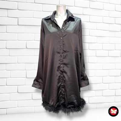 **HOY** Camisola de noche con plumas  color Negro Talla L