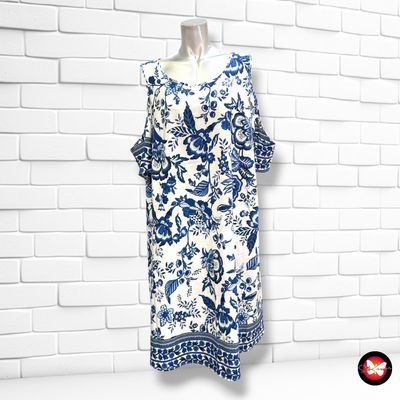 **HOY** Vestido con hombro descubiertos GOMORN CURVE color Blanco y azul Talla 3XL