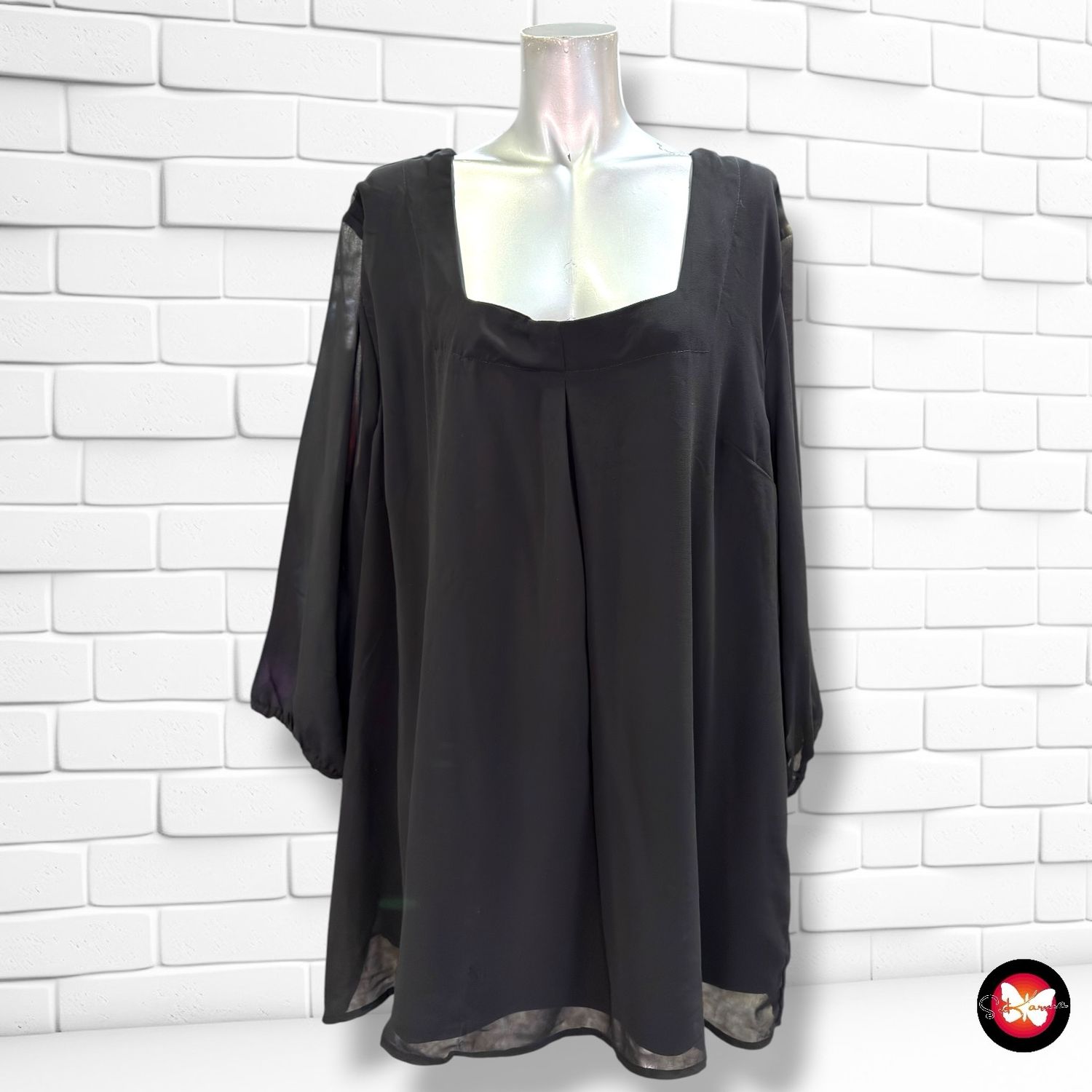 **HOY** Blusa de media manga de noche INFINITY color Negro Talla 60/62