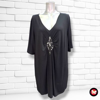 **HOY** Blusa con pedrería EMILIA LAY color Negro Talla 48