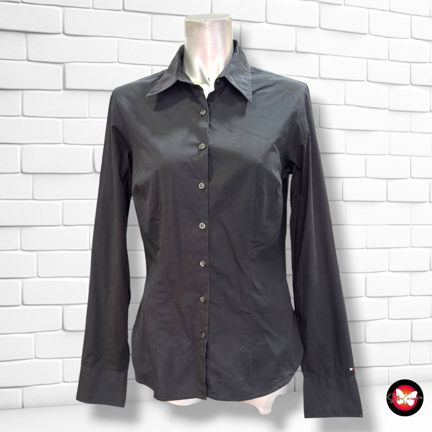 **HOY** Camisa de manga larga TOMMY HILFIGER color Negro Talla 36 (6USA)
