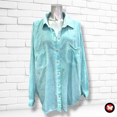 **HOY** Camisa de manga larga PAOLA! color Turquesa Talla 50